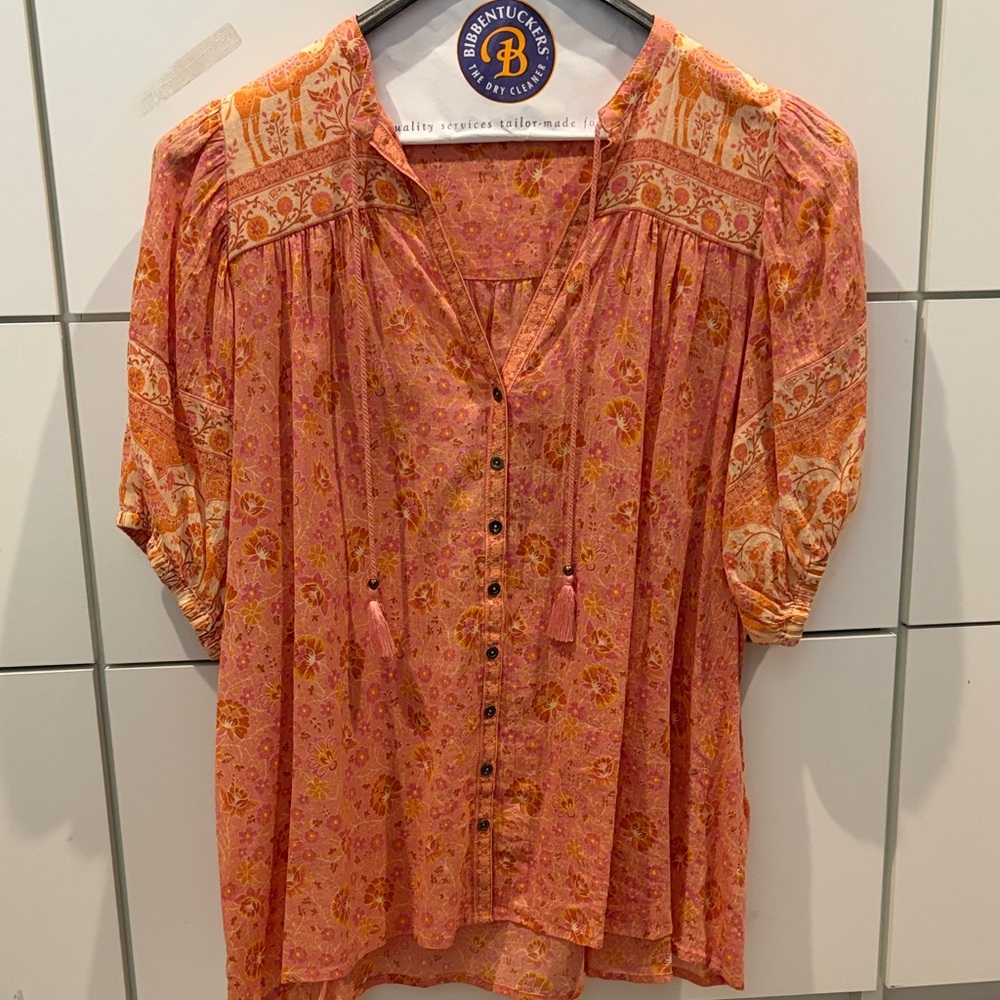 Spell Floral Pink and Orange Top